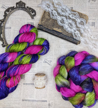 Load image into Gallery viewer, Moonlight and Orchids-Merino/Silk Combed Top-Ready to Ship