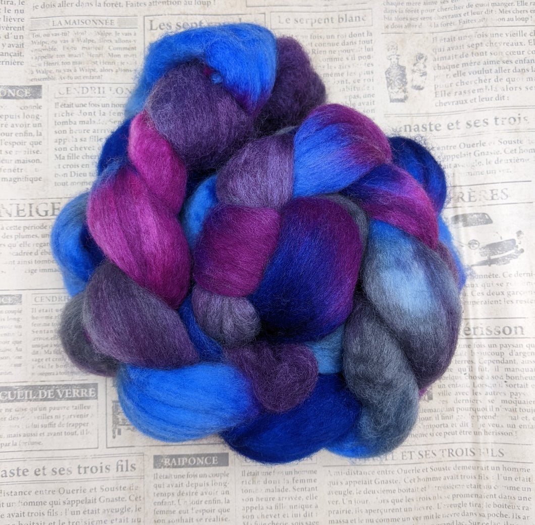 Dark of the Moon-Corriedale-Combed Top-Ready to Ship
